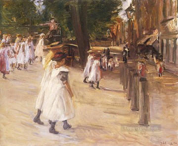 マックス・リーバーマン Painting - エダムの学校へ行く途中 1904年 マックス・リーバーマン ドイツ印象派